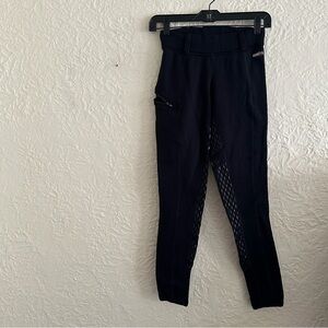 Kerrits Black Thermo Fusion Fleece Black Full Leg Zipper Pocket Riding Tights S